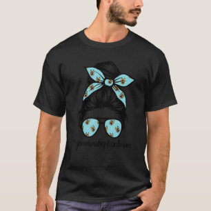 ドイツの羊飼いママ人生GsdママMessy Bun女性 Tシャツ