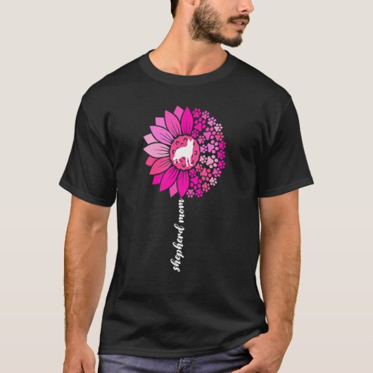 ドイツの羊飼いママ女性用ヒマワリ羊飼いG Tシャツ (正面)
