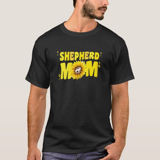 ドイツの羊飼いママ女性用ヒマワリ羊飼いG Tシャツ (正面)
