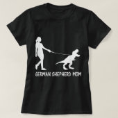 ドイツの羊飼いママ恐竜GSD所有者トレックス女性 Tシャツ (デザイン正面)