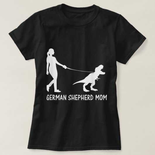 ドイツの羊飼いママ恐竜GSD所有者トレックス女性 Tシャツ (デザイン正面)