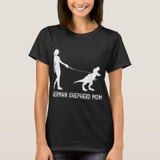 ドイツの羊飼いママ恐竜GSD所有者トレックス女性 Tシャツ