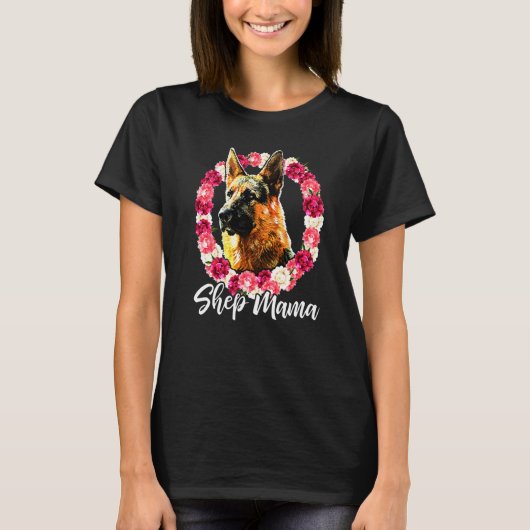 ドイツの羊飼いママ犬のための女性 Tシャツ (正面)