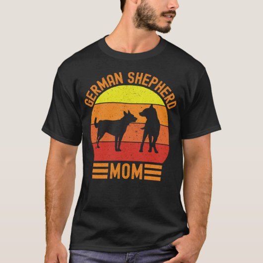 ドイツの羊飼いママ犬の母親の日マッチングパー Tシャツ (正面)