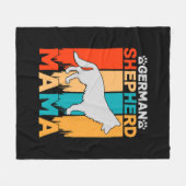 ドイツの羊飼いママ、ブラックのブルーブラウン フリースブランケット (正面(横))