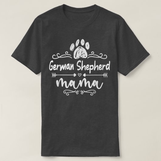 ドイツの羊飼いママ、犬の恋人ドイツの羊飼い Tシャツ (デザイン正面)