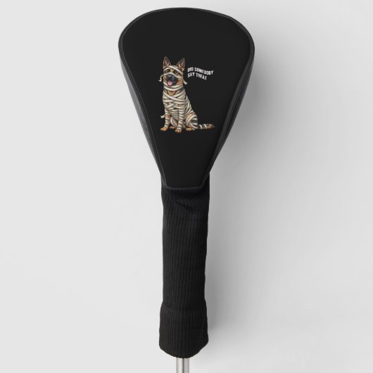 ドイツの羊飼いミイラのハロウィーン犬 ゴルフヘッドカバー (正面)