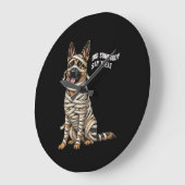 ドイツの羊飼いミイラのハロウィーン犬 ラージ壁時計 (傾斜)