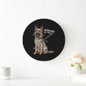 ドイツの羊飼いミイラのハロウィーン犬 ラージ壁時計 (ホーム)