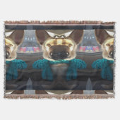 ドイツの羊飼いミラー歪み スローブランケット (正面)