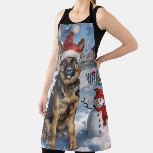 ドイツの羊飼い冬のワンダーランドクリスマスジョイ エプロン (インサイチュ)