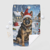 ドイツの羊飼い冬のワンダーランドクリスマスジョイ ゴルフタオル (インサイチュ)