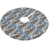 ドイツの羊飼い冬のワンダーランドクリスマスジョイ ブラッシュドポリエステルツリースカート (アングル)