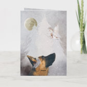 ドイツの羊飼い冬の水の色の風景ウィムシー シーズンカード (裏面)