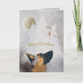 ドイツの羊飼い冬の水の色の風景ウィムシー シーズンカード (正面)