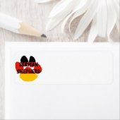 ドイツの羊飼い名pawドイツ国旗paw ラベル (インサイチュ)