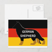 ドイツの羊飼い名silhouette on flag bicolor.pn ポストカード (正面/裏面)