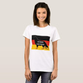 ドイツの羊飼い名silhouette on flag bicolor.pn tシャツ (正面フル)