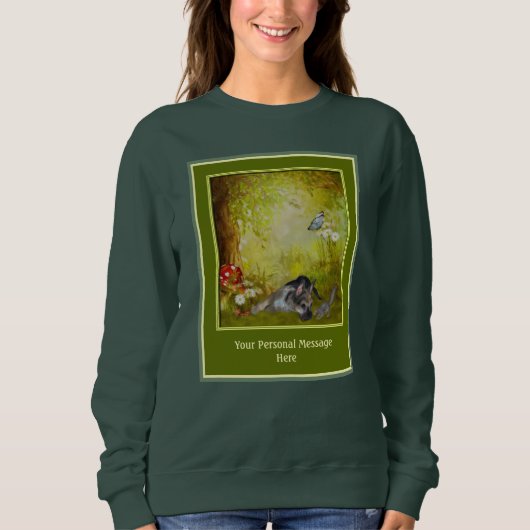 ドイツの羊飼い子犬あなたの独自の文字を追加 スウェットシャツ (正面)