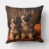 ドイツの羊飼い子犬オータムデライトカボチャ クッション (裏面)