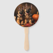 ドイツの羊飼い子犬オータムデライトカボチャ ハンドファン (裏面)