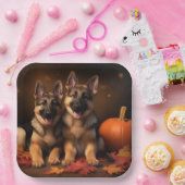 ドイツの羊飼い子犬オータムデライトカボチャ ペーパープレート (パーティー)