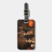 ドイツの羊飼い子犬オータムデライトカボチャ ラゲッジタグ (正面縦)