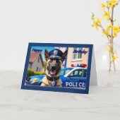 ドイツの羊飼い将校の少年の誕生日カード カード (黄色い花)