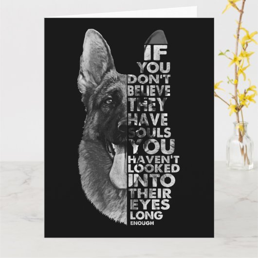 ドイツの羊飼い彼ら信じは魂を持っていない カード (黄色い花)