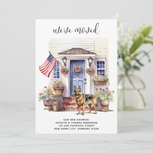 ドイツの羊飼い愛国犬パーソナライズされた移動 案内状 (スタンド正面)