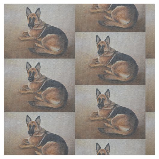 ドイツの羊飼い敷設犬の芸術織物 ファブリック (クローズアップ)
