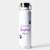 ドイツの羊飼い母ピンクと黄色の花 ウォーターボトル (背面)