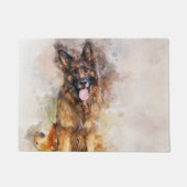 ドイツの羊飼い水彩表示 ドアマット (正面)