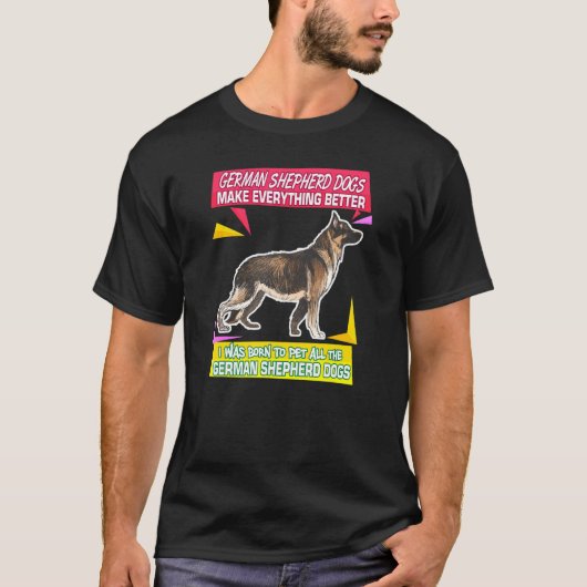 ドイツの羊飼い犬がペットを増やす Tシャツ (正面)