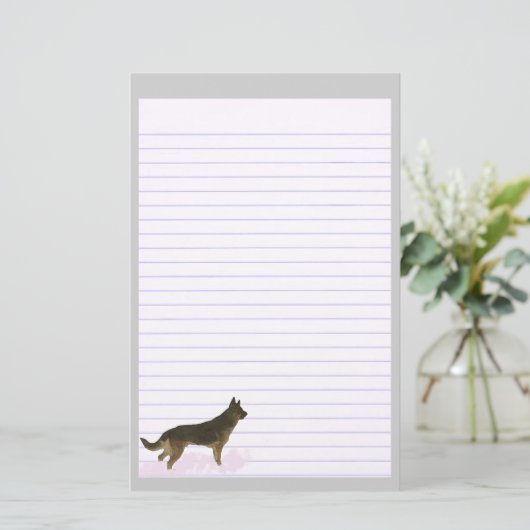 ドイツの羊飼い犬が並んだ文房具 便箋 (スタンド正面)