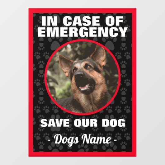 ドイツの羊飼い犬が救急用には ウィンドウサイン (シート)