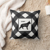 ドイツの羊飼い犬が水牛を育てるチェック記念 クッション (ブランケット)