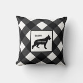 ドイツの羊飼い犬が水牛を育てるチェック記念 クッション (正面)