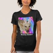 ドイツの羊飼い犬とイースターバニーダーク女性 Tシャツ (正面)