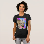 ドイツの羊飼い犬とイースターバニーダーク女性 Tシャツ (正面フル)