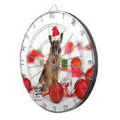ドイツの羊飼い犬とクリスマスプレゼントSanta Hat ダーツボード (正面右)