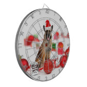 ドイツの羊飼い犬とクリスマスプレゼントSanta Hat ダーツボード (正面左)