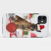 ドイツの羊飼い犬とクリスマスプレゼントSanta Hat Case-Mate iPhoneケース (裏面(横))