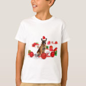 ドイツの羊飼い犬とクリスマスプレゼントSanta Hat Tシャツ (正面)