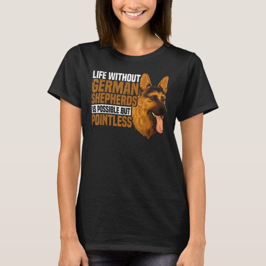 ドイツの羊飼い犬とドイツの羊飼い Tシャツ (正面)