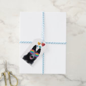 ドイツの羊飼い犬とハートバレンタインデー ギフトタグ (より糸付き)