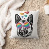 ドイツの羊飼い犬とハートバレンタインデー クッション (ブランケット)