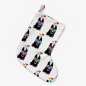 ドイツの羊飼い犬とハートバレンタインデー スモールクリスマスストッキング (正面 (吊り時))