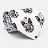 ドイツの羊飼い犬とハートバレンタインデー ネクタイ (ロール)