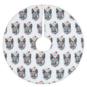 ドイツの羊飼い犬とハートバレンタインデー ブラッシュドポリエステルツリースカート (正面)